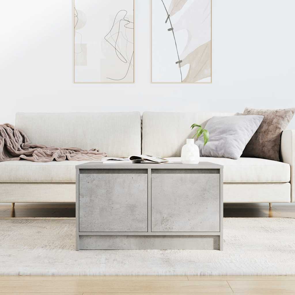 Coffee Table with Drawers Concrete Grey 70.5x70x40 cm